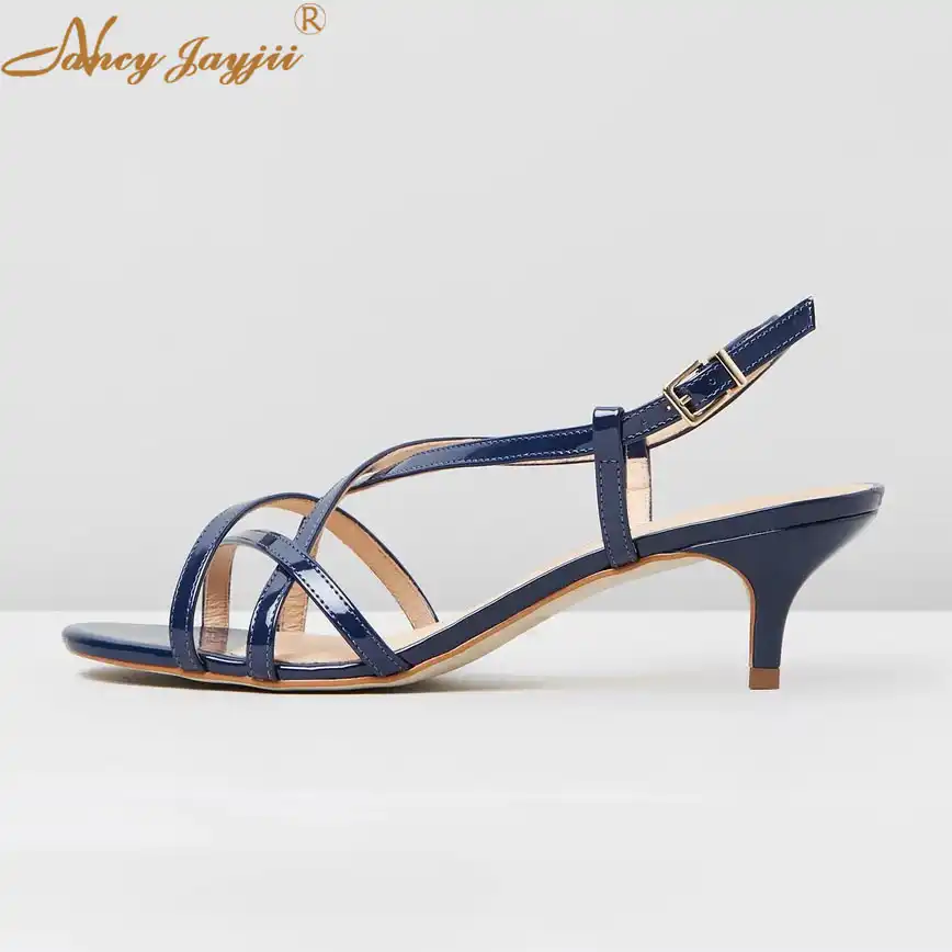 navy blue slingback low heel shoes