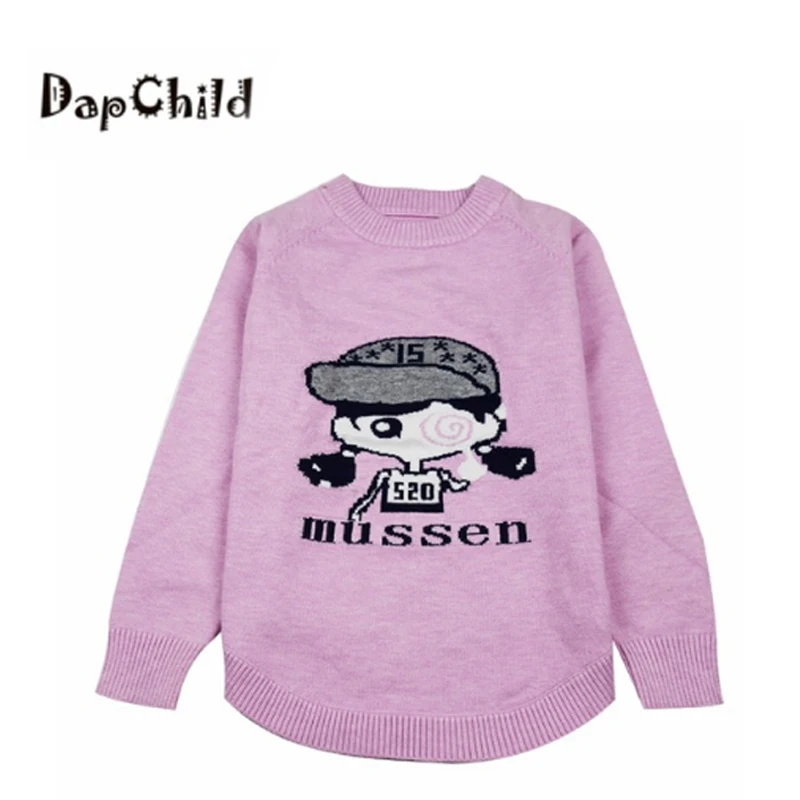 

Kids Sweater Girls Cartoon Patterns Girl Red Sweaters Brand Winter 2018 New Year Children's Clothes Pullover knitted Outwear