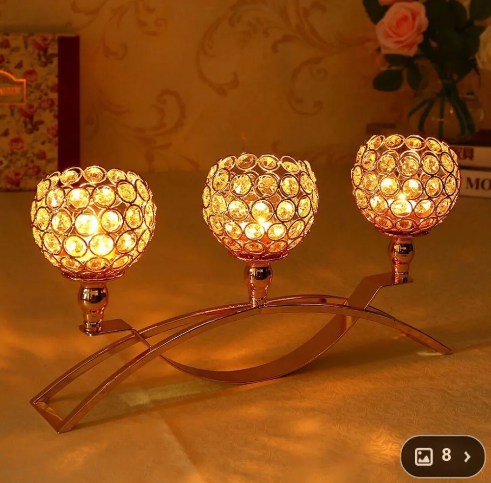 

Golden wedding crystal candlestick