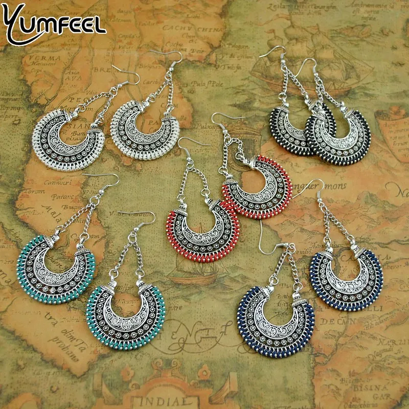Новые Винтажные Ювелирные серьги Yumfeel уникальные висячие ручной работы женские