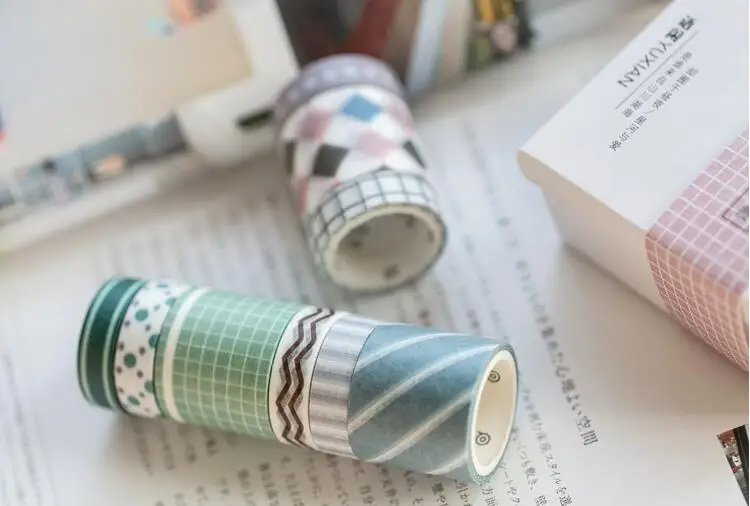 6 рулонов Васи набор маскировочной клейкой ленты Diy Скрапбукинг дневник декоративная клейкая лента наклейка бумага японские канцелярские принадлежности