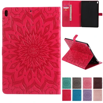 

For iPad Pro 10.5 Case Sunflower Embossed Floral Flip Folio Protective PU Leather Wallet Cover for iPad Pro 10.5 inch Tablet