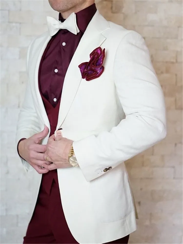 Красивый костюм жениха Жених смокинги для женихов мужские свадебное платье Человек пиджак Пром ужин (куртка + брюки девочек галстук жилет)