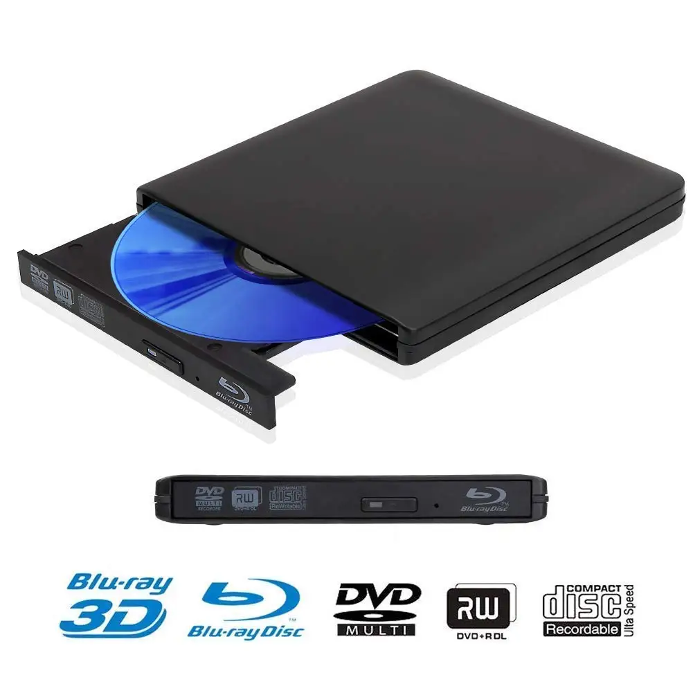 

Blu-Ray USB 3.0 External DVD CD Drive Portable CD/DVD-RW Writer Player for Laptop Notebook PC Desktop Computer Fast Transfer
