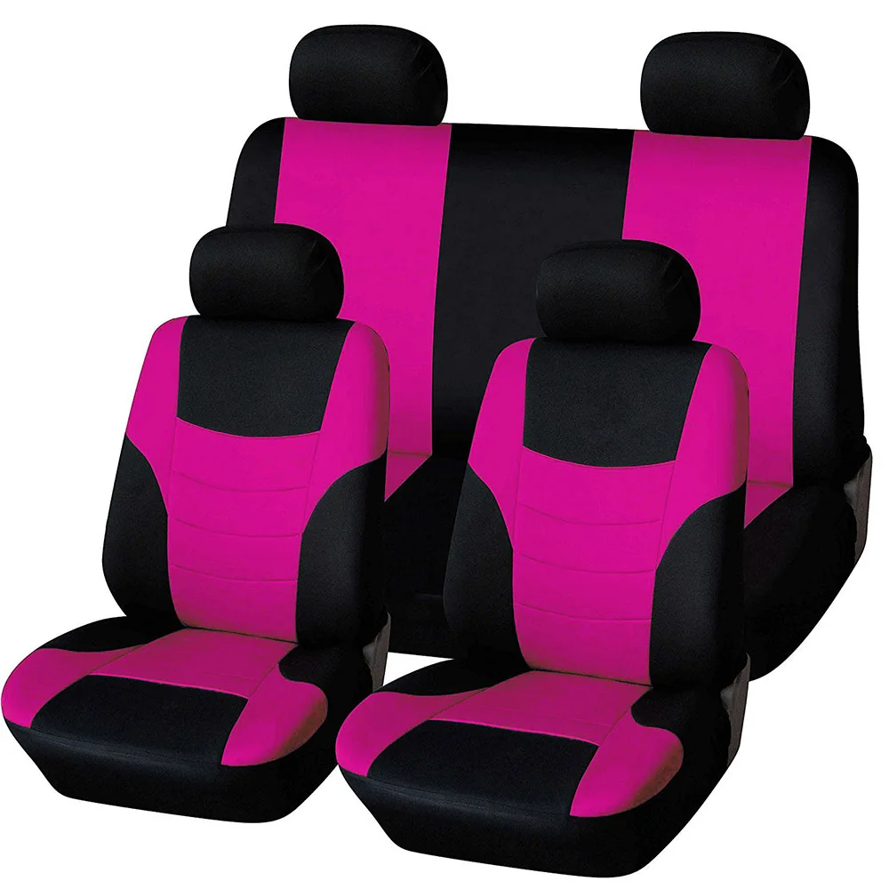 8 шт., автомобильные универсальные чехлы для сидений, красный, желтый, розовый, четыре сезона, чехлы для подушек, подходят для большинства авто, Прямая поставка - Название цвета: Розовый
