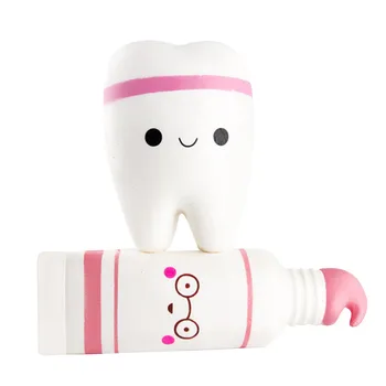 

Squishy Cartoon Toothpaste & Tooth Styles Squeeze Healing Fun Gift Anti-stress Toys Pinched Blue/Pink Toys for Kids Adults 5.15