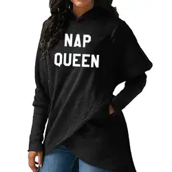Новинка 2018 года; модная Толстовка с принтом Nap queen; женские толстовки с капюшоном Kawaii; женские уличные Плотные симпатичные свитера с принтом