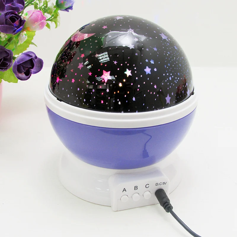 

LAIMAIK LED Lamp Romantic Rotating Star Moon Sky Rotation Night Projector Light Lamp Projection with High Quality Night Lights