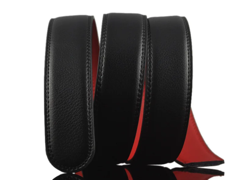 3,5 см Ширина мужской кожаный ремень без пряжки дизайнерские мужские Ремни Роскошная натуральная кожа Ремни для джинсов ремень черный, красный CE3195