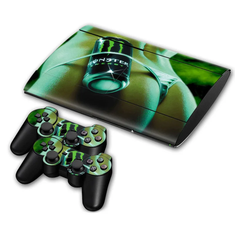 

Cool design PVC Skin Sticker for Ps3 super slim 4000 Console and Controllers stickers--0040
