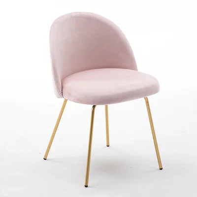Нордический Повседневный обеденный стул Кофейня чайный магазин простой современный домашний стул из кованого железа - Цвет: pink gold leg