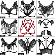 Бюстгальтер на бретельках кружевное женское сексуальное прозрачное нижнее белье на груди эластичное тонкое нижнее белье Harajuku плюс размер Готическая художественная одежда танец рейв