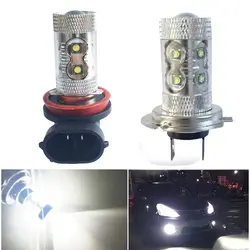 Светодиодный фонарь светодиодный Автомобильные фары передние противотуманные фары свет Авто 12 V-24 V H4 H11 H7 60 Вт 3535 светодиодный x12 60 W 6500 K-7000 K