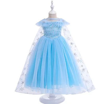 

Elsa Anna Sequin Dress Girls Costume Halloween Party Princess Dresses For Kids Children's Christmas Birthday Set Fancy Clothes G