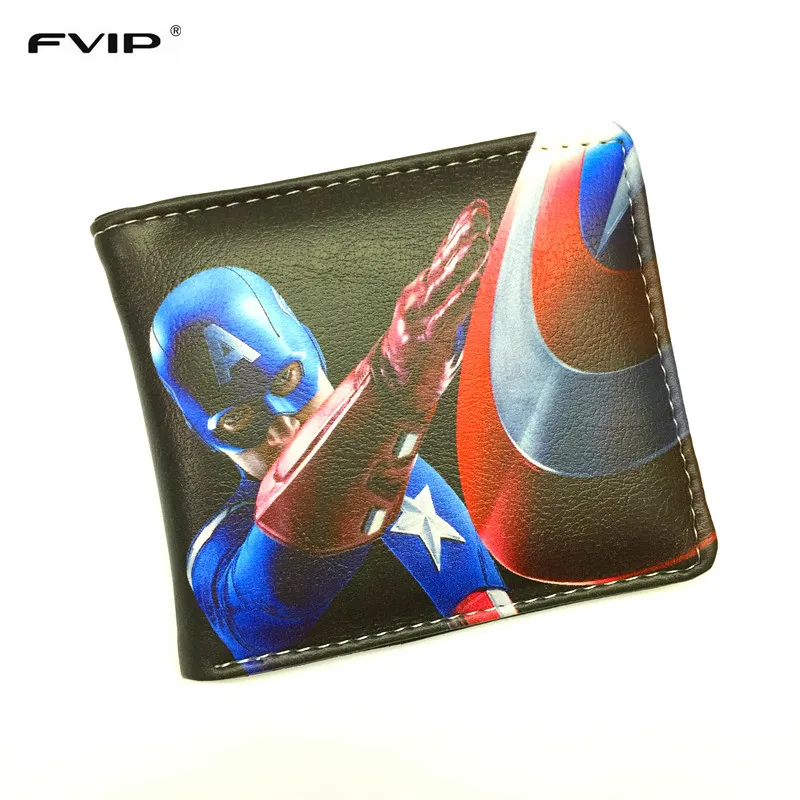 

FVIP Comics DC Marvel Wallets Hulk/Iron Man/Captain America/Superman/Batman/Spiderman Men Student Wallet for Gift Dollar Price
