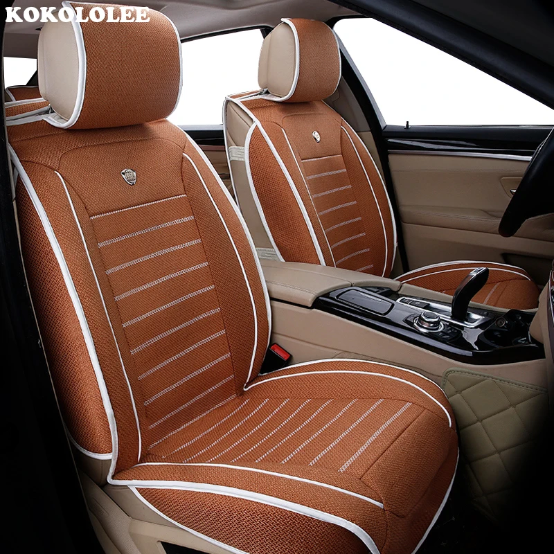 High quality flax car seat covers fit kia Rio 3 4 2017 2018 Sorento