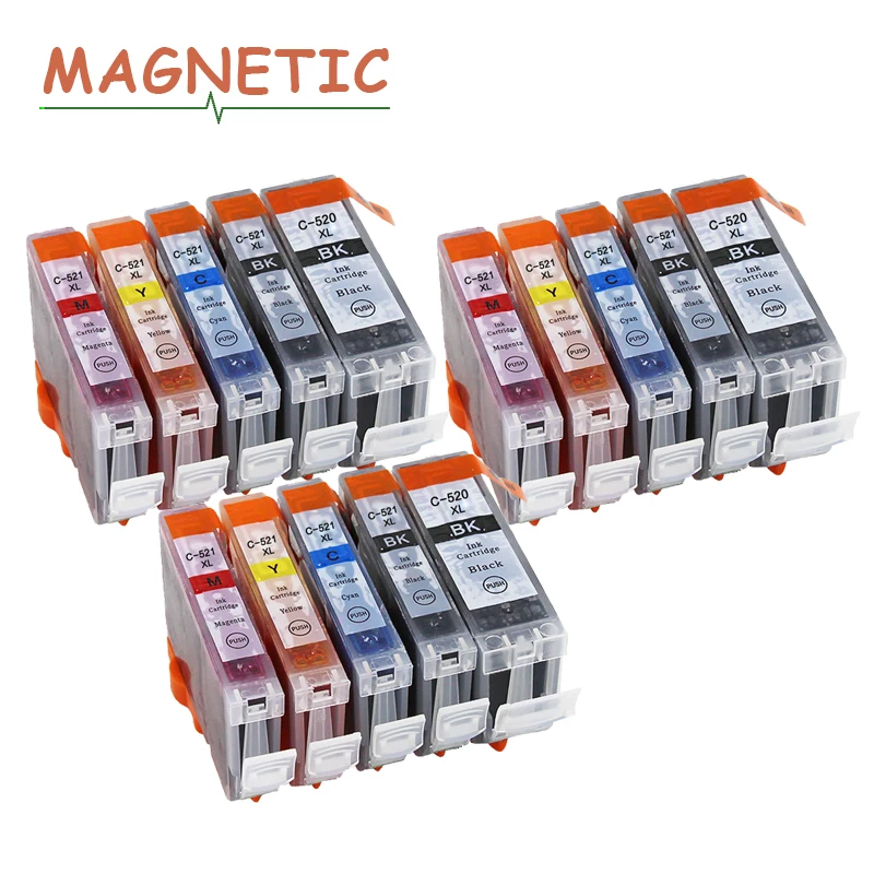 

15X Colorful Ink Cartridge PGI520 CLI521 for Canon Pixma MP540 MP550 MP560 MP620 MP630 MP640 MP980 MP990 MX860 MX870 IP3600 520