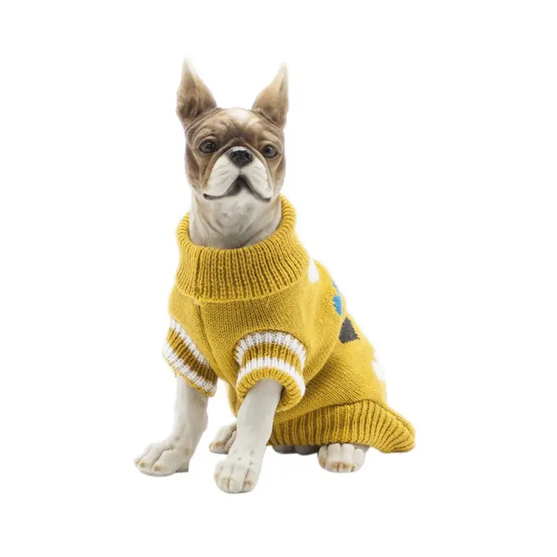 Dog Cat Knit Sweater Heart Design Pet Cute Sweatshirt for Autumn And Winter Multi-Color Protect Two Feet Dog Warm Clothing