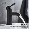 Free Shipping Black Faucet Stainless Steel Paint Faucet Bathroom Basin Faucets Blacked Hot Cold Mixer Tap Single Hole ► Photo 1/6