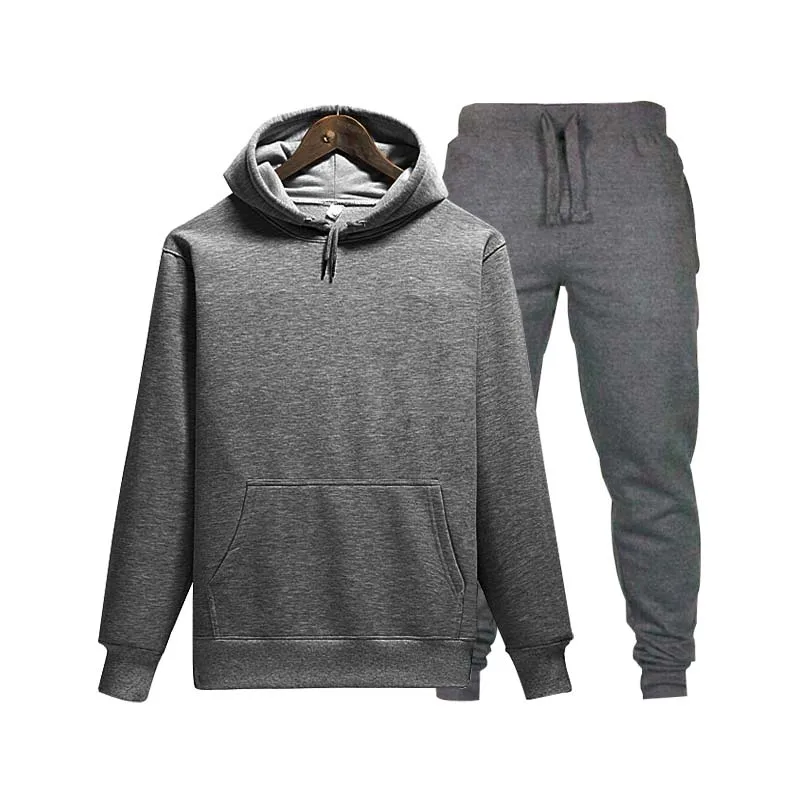 2019Men's / Women's Sportswear New Brand Sports Casual Wear Two-piece Cotton Fleece Thicken Hoodie + Pants Sports Set