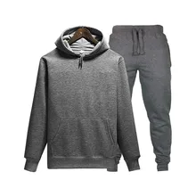 2019Men's / Women's Sportswear New Brand Sports Casual Wear Two-piece Cotton Fleece Thicken Hoodie + Pants Sports Set