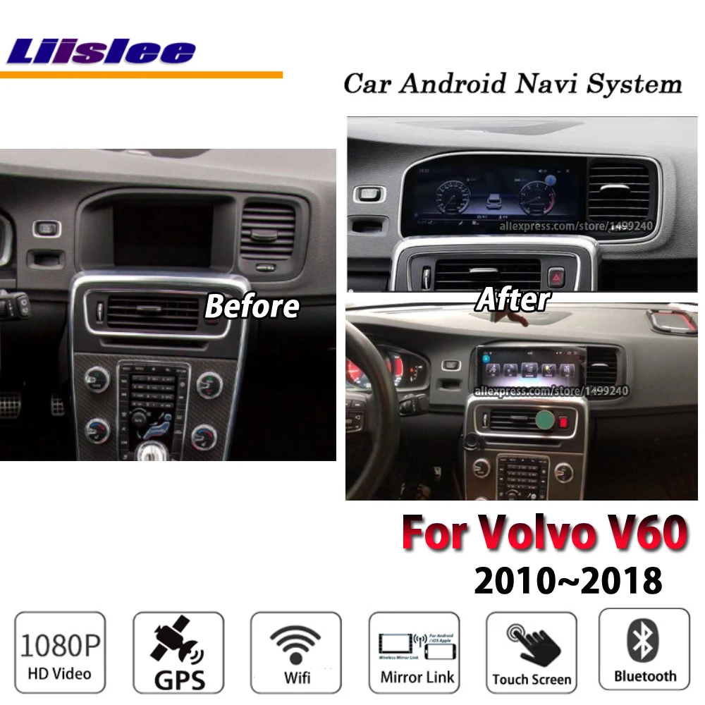 Liislee Android 7,0 up 2+ 32G для Volvo V60 2010~ стерео Автомагнитола BT Wifi Carplay gps Navi карта навигационная система Мультимедиа