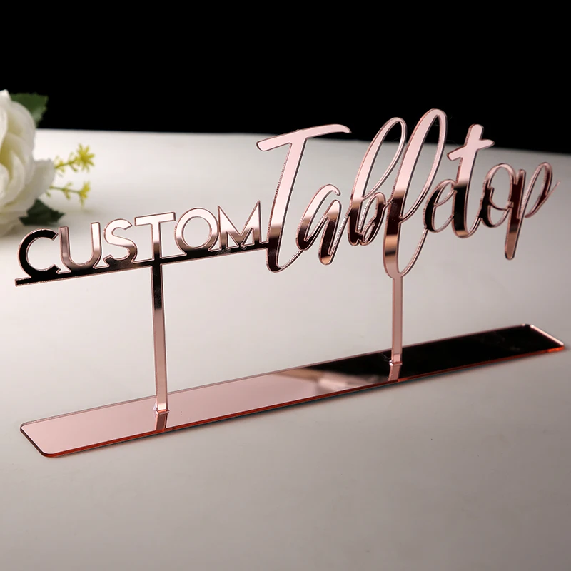  Tabletop Sign Personalized Wedding Table decoration Custom Name Calligraphy Hashtag Free Standing R