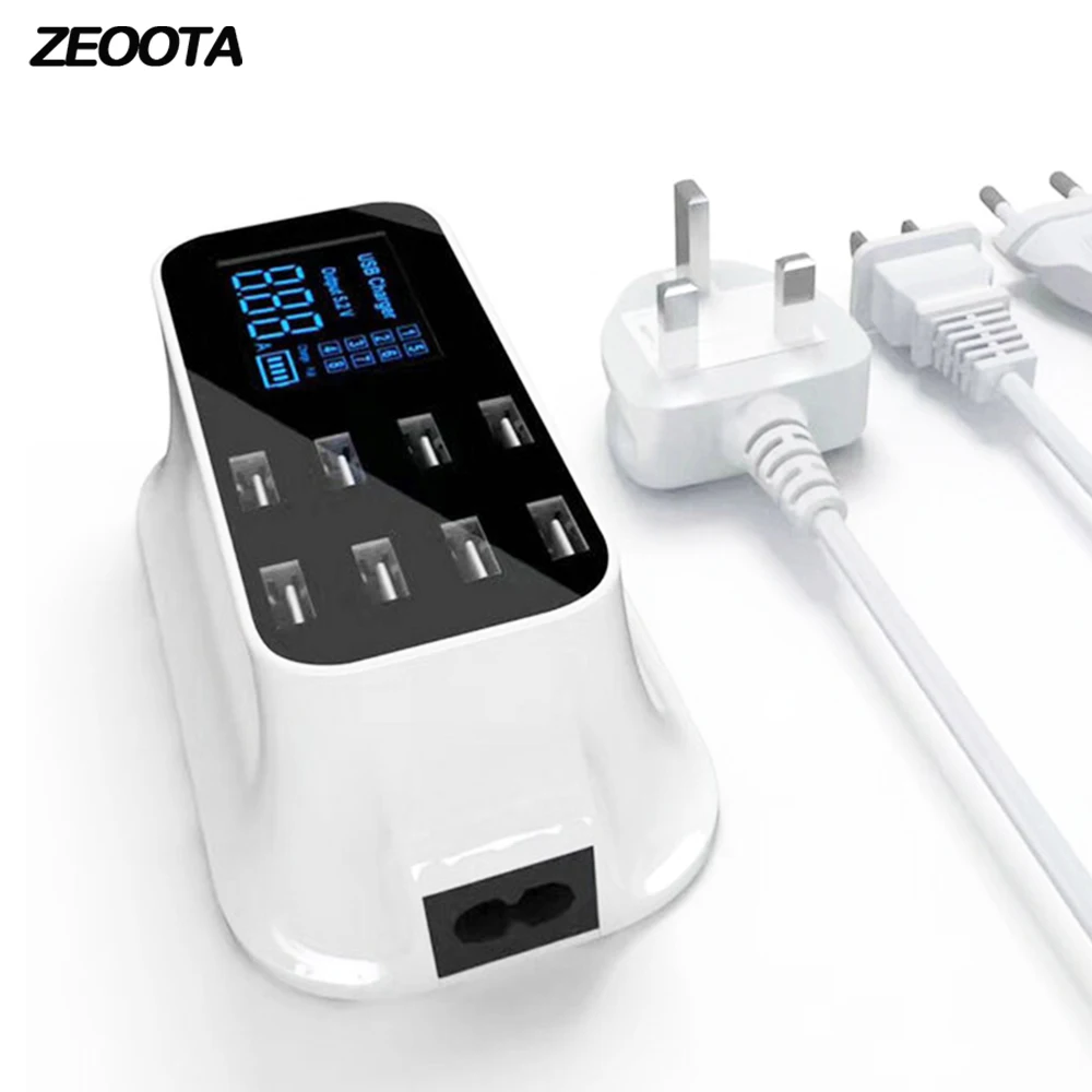 

Smart Multi USB Charger 8 Ports LCD Digital Display Desktop AC Adapter Phone Charger for iPhone iPad Samsung Huawei Nexus HTC