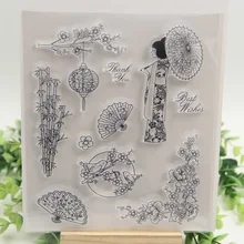 1 sheet DIY Japan Cherry blossoms and Birds Design Transparent Clear Rubber Stamp Seal Paper Craft Scrapbooking Decoration