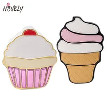 Women bag ice cream cake messenger bags cartoon cute shoulder bags small emjoy orange watermelon stripe
