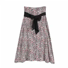 Женская модная повседневная юбка с принтом Лето черный пояс с высокой талией Женская прямая элегантная юбка женская одежда