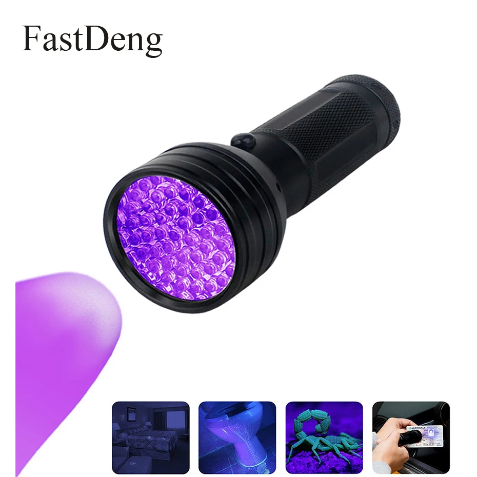 

Waterproof UV Flashlight Use 3 x AA batteries 51 LEDs Portable Ultra Violet Hand Torch Lamp For Machinery Leaks Inspection Light