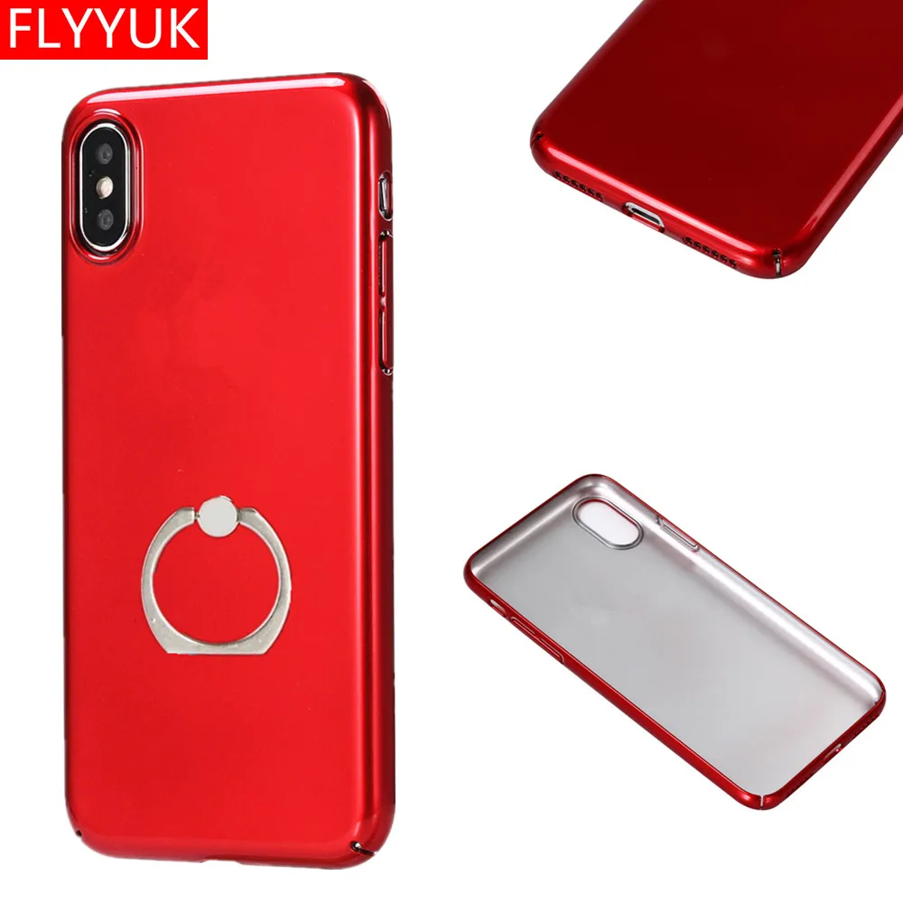 Fashion Mirror Plating Phone Case for Iphone X 8 Plus Ring Bracket Glossy Hard PC Back Cover Iphon 6 6s 7 |