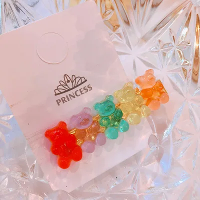 HZ Новинка милая Цветная Акриловая заколка для волос Gummy Bear заколки для волос аксессуары для волос для женщин девочек детей - Цвет: 10