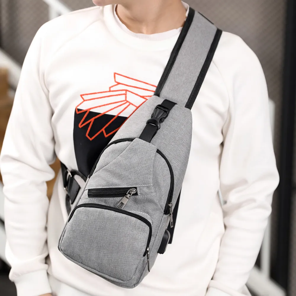 Оксфордская модная дизайнерская квадратная многофункциональная сумка через плечо на молнии, Уличная Повседневная нагрудная сумка с USB Bolso Cintura Hombre HW
