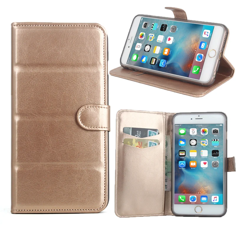

For iphone 7 6 6S Plus Phone Case Flip Lichee Pattern PU Leather Wallet Case For iphone 7 6 6s Cover Cash Card Slots