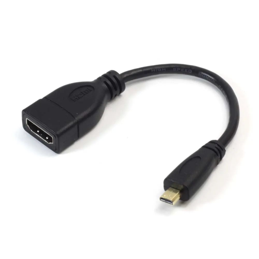 AIXXCO Micro HDMI Тип D штекер HDMI Женский Тип A Кабель-адаптер M/F конвертер для планшетных ПК ТВ мобильного телефона 1080P - Цвет: Straight