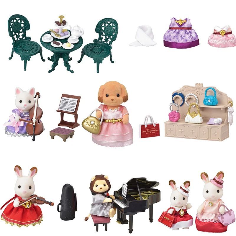 Sylvanian Families пушистый кукольный домик в виде животного, фигурка Scence, аксессуары, мебель, модная одежда, различные виды, подарок для девочки, новинка