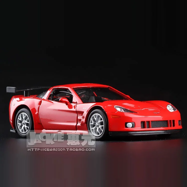 Высокая имитация изысканных литых и игрушечных автомобилей: RMZ городской автомобиль Стайлинг Chevrolet Corvette C6-R суперкар 1:36 литая модель из сплава - Цвет: Красный