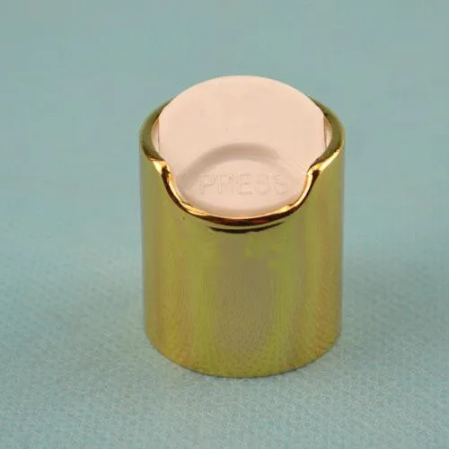100pcs Gold disc top caps with aluminum collar 24/410, aluminum shampoo