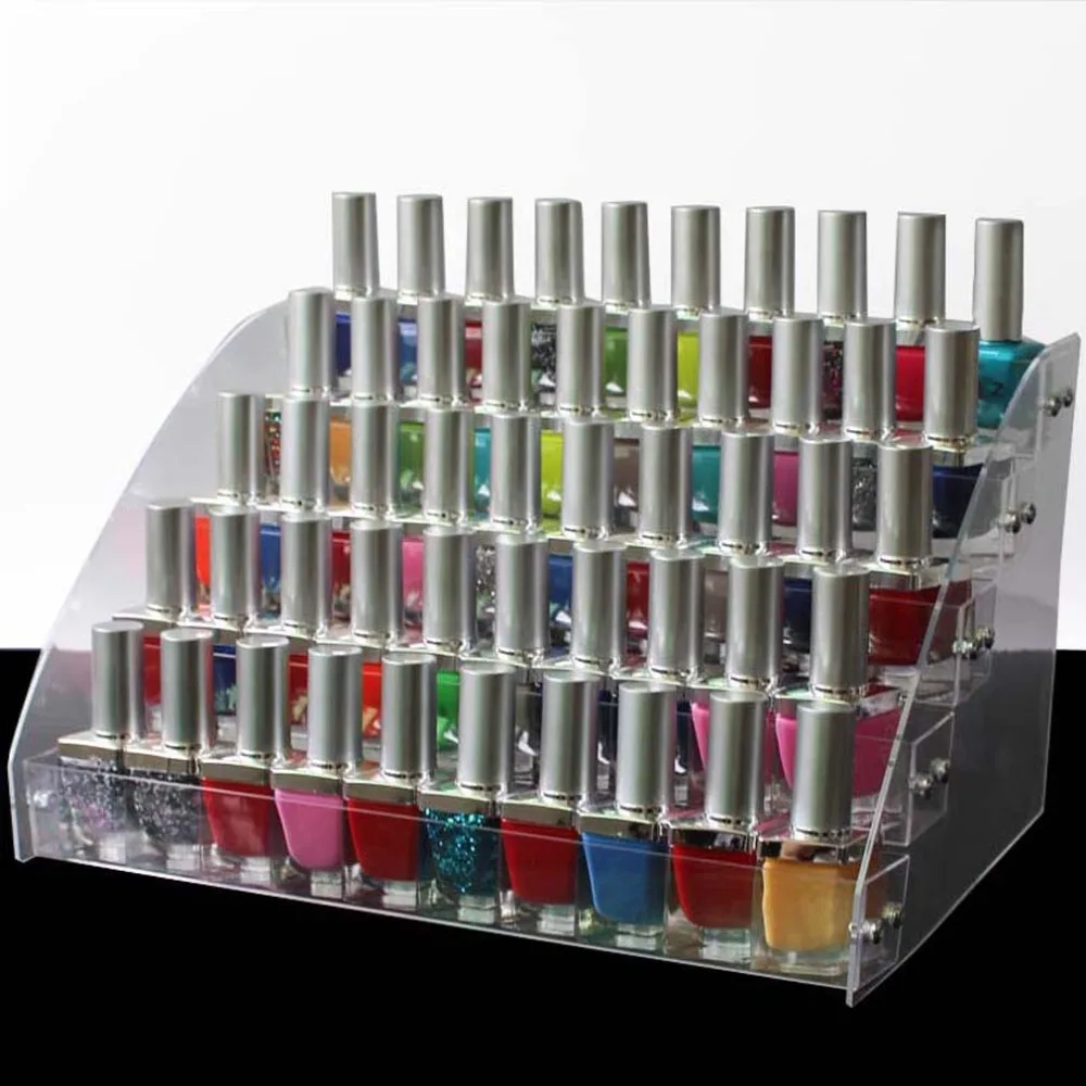 

New Acrylic 5 Tiers Organizer Lipstick Jewelry Display Holder Nail Polish Rack Clear Nail Polish Cosmetic Varnish Display Stand