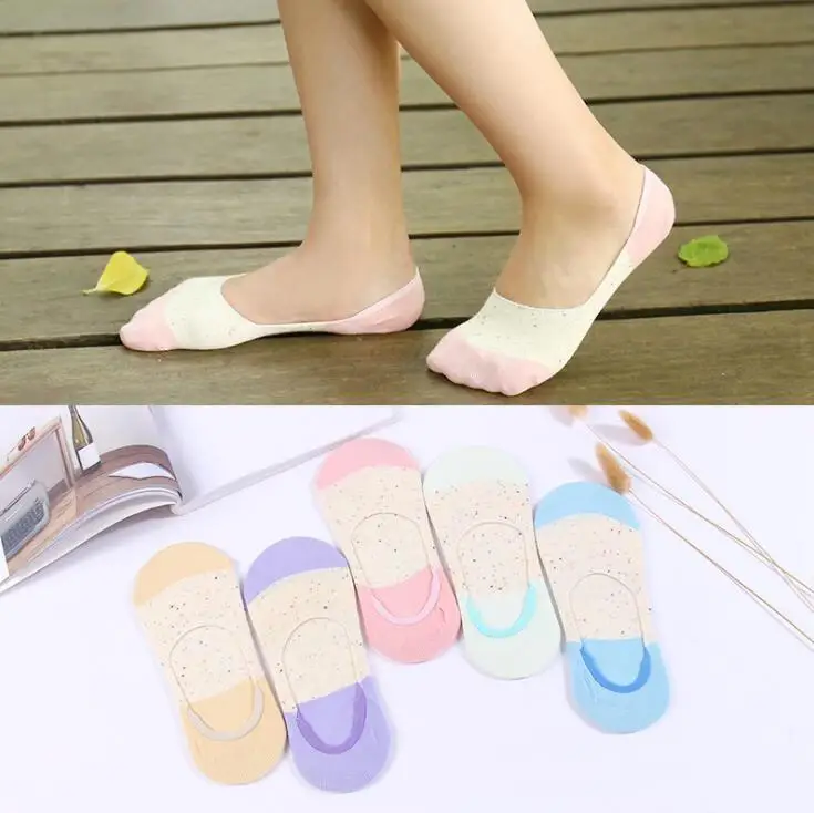 

5Pairs/Lot New Women Harajuku Cartoon Socks Cute Funny Kawaii Short Boat Socks Spring Summer Socks Invisible Non Slip Socks