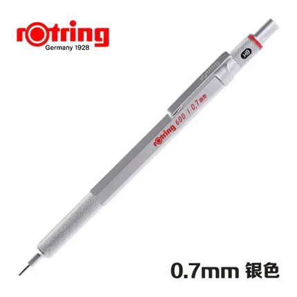 Немецкий rotring 600 карандаш для рисования автоматический карандаш 0,5 мм и 0,7 мм - Цвет: 07 silver