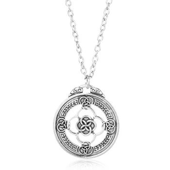 

MQCHUN wholesale Fashion Jewelry Accessories Outlander Pendant Necklaces Hollow Circle Knot Choker For Men Women -30