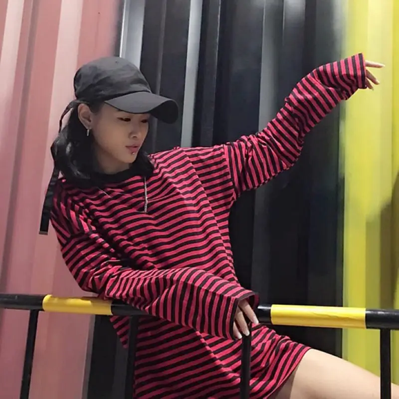 2018 Korean Style Long Sleeve Striped T Shirt Women Men Harajuku Tshirt Oversized T-shirt Hip Hop Punk Tumblr Tops Tee Shirts 2018 Korean Style Long Sleeve Striped T Shirt Women Men Harajuku Tshirt Oversized T-shirt Hip Hop Punk Tumblr Tops Tee Shirts