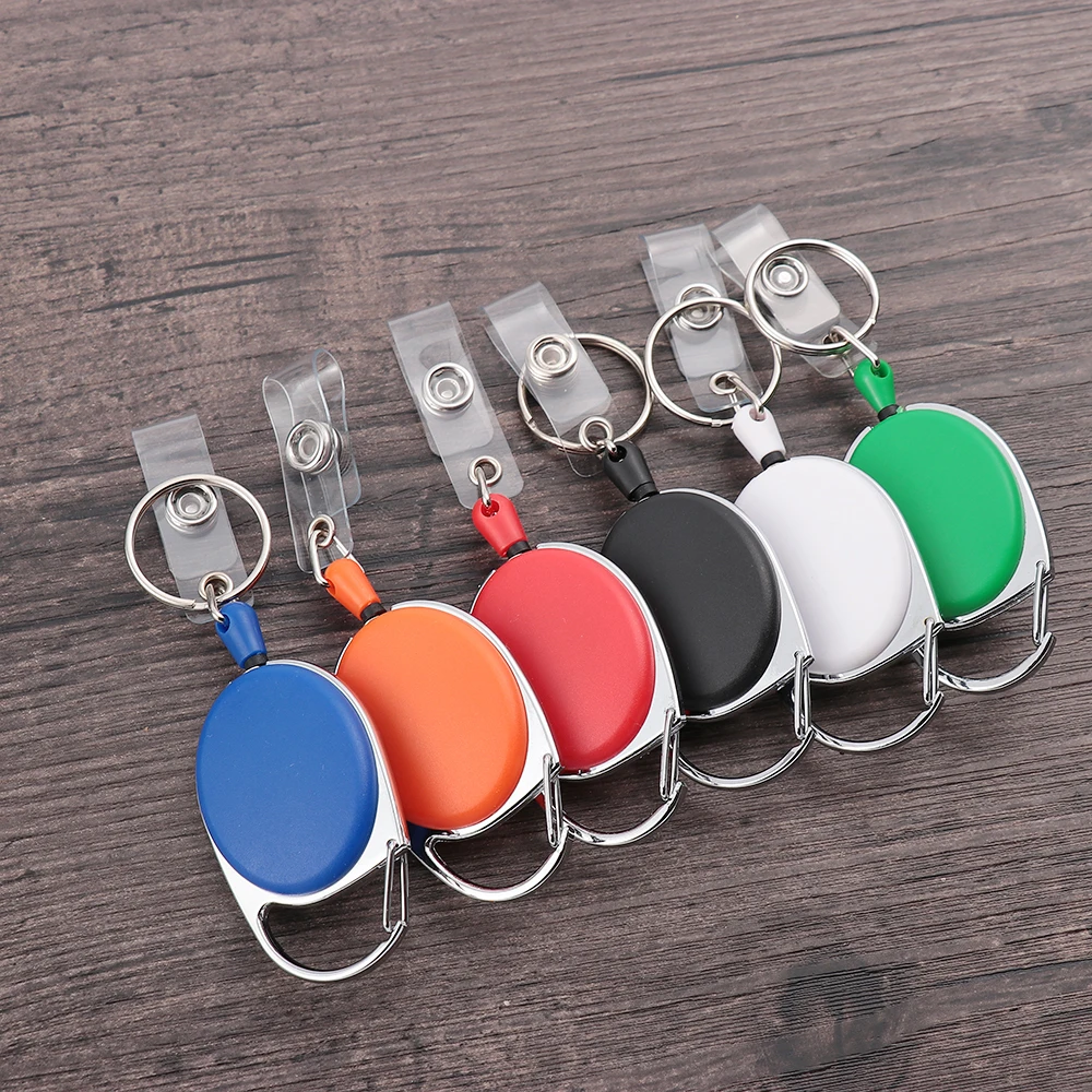 

1/2Pc Unisex Retractable Reel Pull Keychain ID Badge Lanyard Name Tag Key Card Holder Belt Clip Durable Key Ring Bag Chain Clip