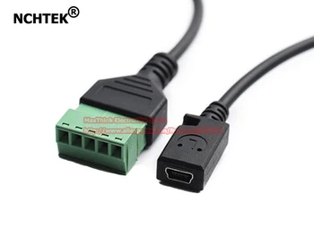 

NCHTEK Mini USB 2.0 Female Plug to 5 Pin/Way Female Bolt Screw Shield Terminals Pluggable Type Adapter Cable/Free Shipping/10PCS