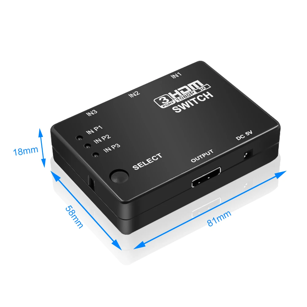 Kebidu HDMI переключатель истинная матрица 3/5 порт Сплиттер концентратор коробка для