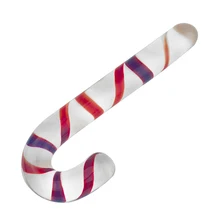 Red Candy Cane Glass Dildo Penis for Women Crystal Female Masturbator Vaginal Anal G-Spot Stimulation Pleasure Wand Lucid Dildo