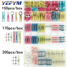 Terminais do conector do fio do psiquiatra do calor e terminais do anel da solda terminais bondes impermeáveis do fio do cabo do selo várias caixas(China)